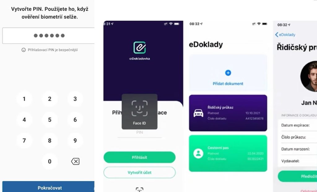 Fingerabdruck oder Gesichtserkennung eDoklady